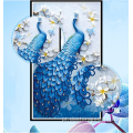 Pavão de pavão atmosférico Diamond Cruz Stitch 46 * 78cm